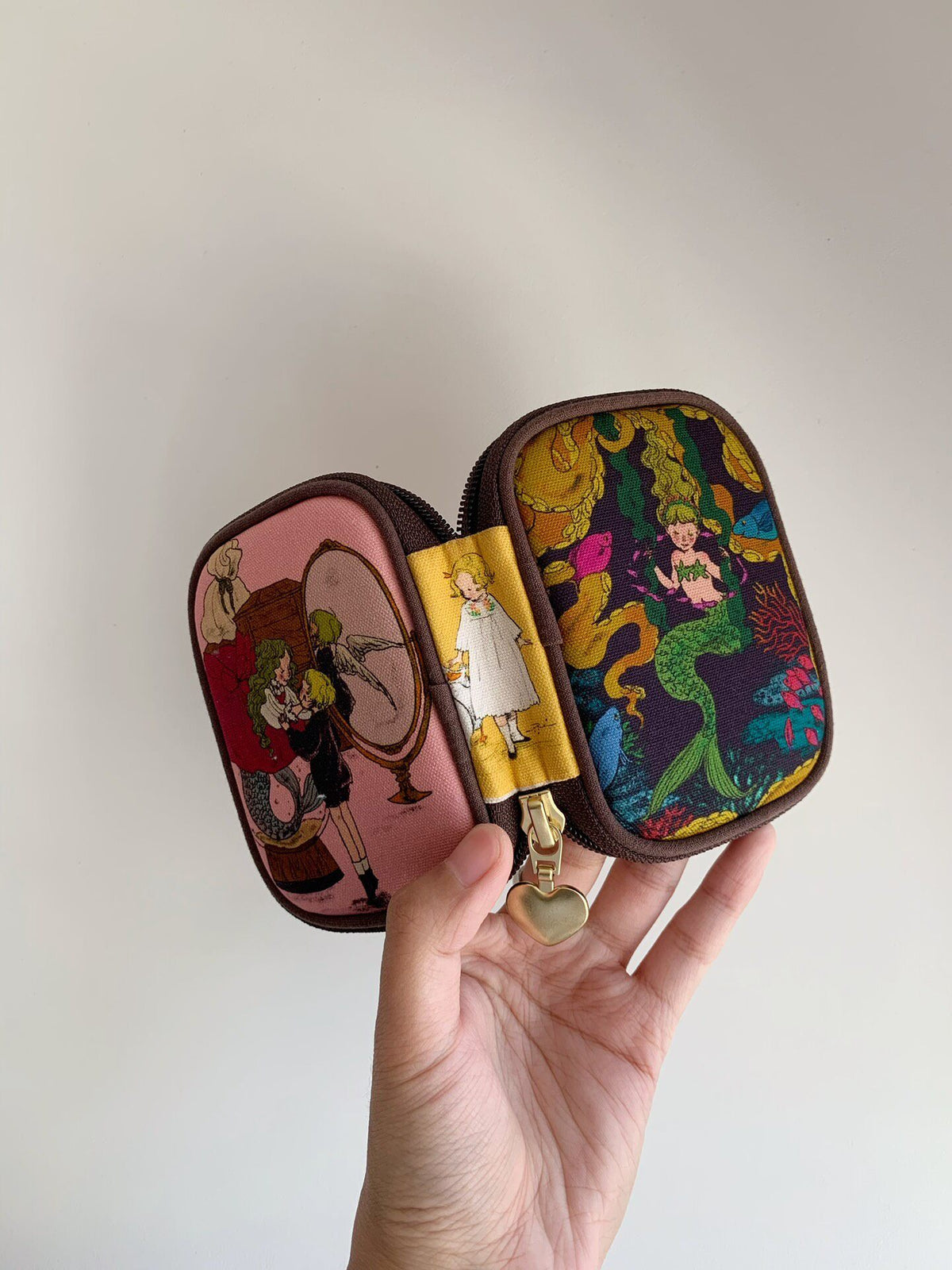 Mermaid Print Oxford Cloth Pouch