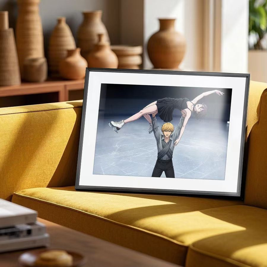 Chainsaw Man Figure Skating Framed Wall Art