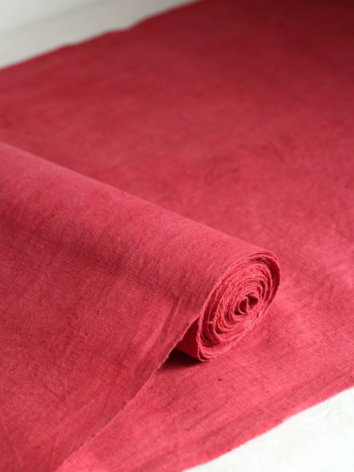 Met planten geverfd Rood Handgeweven Homespun Stof 50cm
