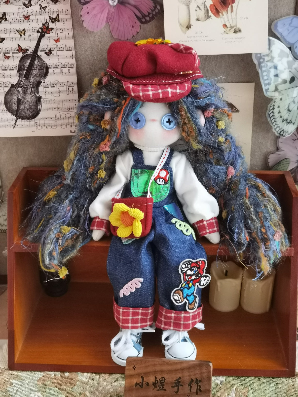 Button-Eyed Doll 30cm Handmade