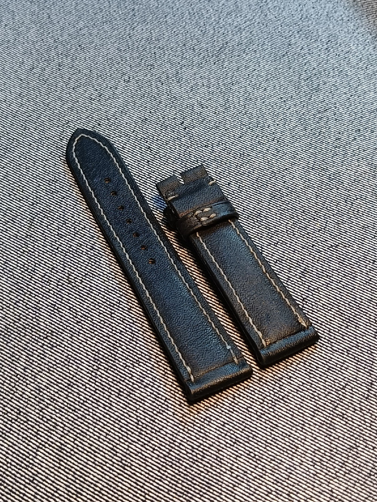 Black Swift Leather Watch Strap