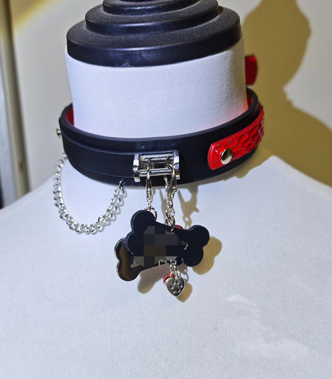 Handcrafted Leather Choker with Bamboo Pattern