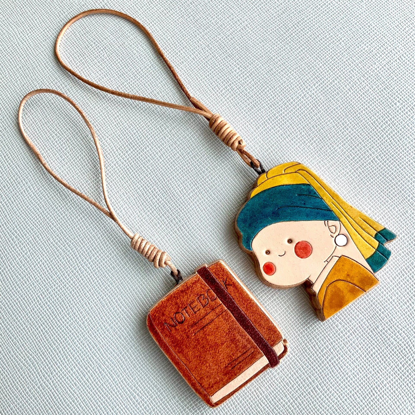 Girl with a Pearl Earring Leather Charm Set