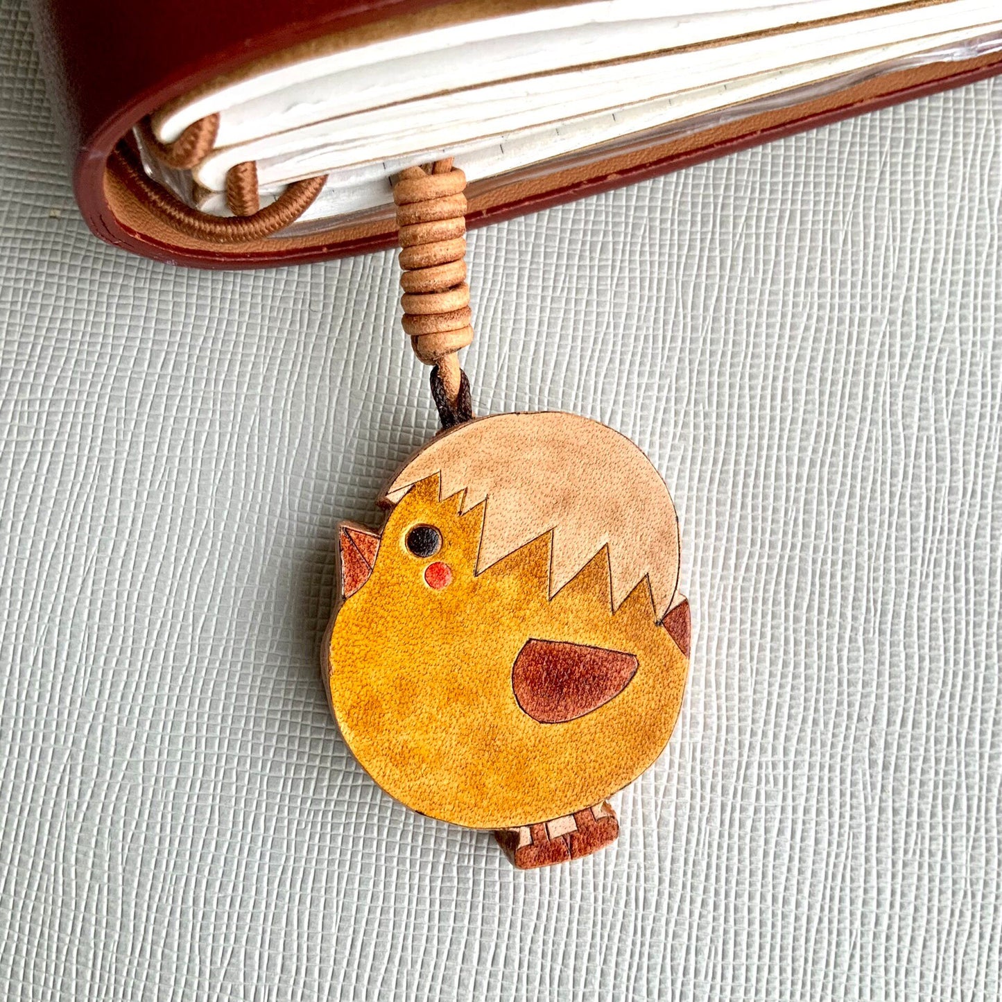 Handcrafted Leather Charm Set with Cartoon Motifs