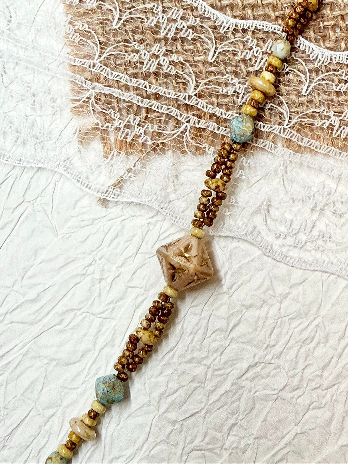 Handcrafted Czech Bead Chain Bracelet
