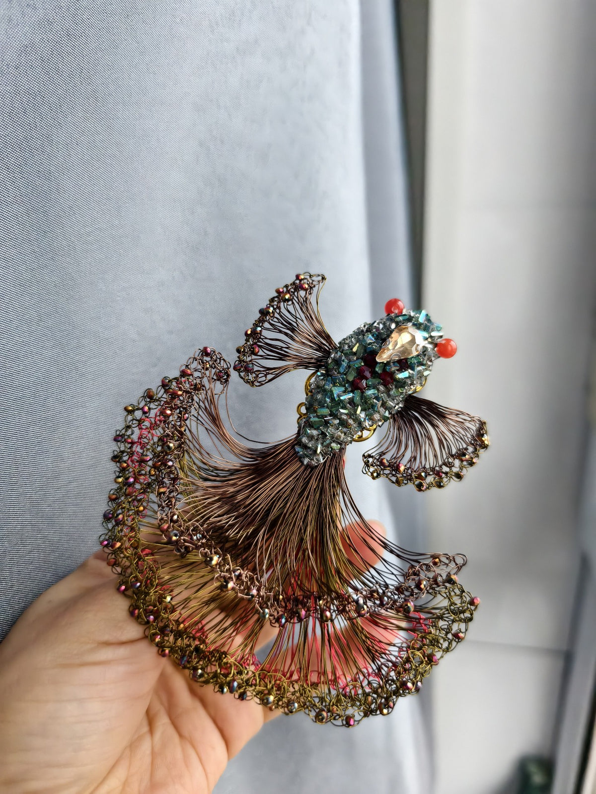 Beaded Koi Fish Side Clip Hair Accessory
