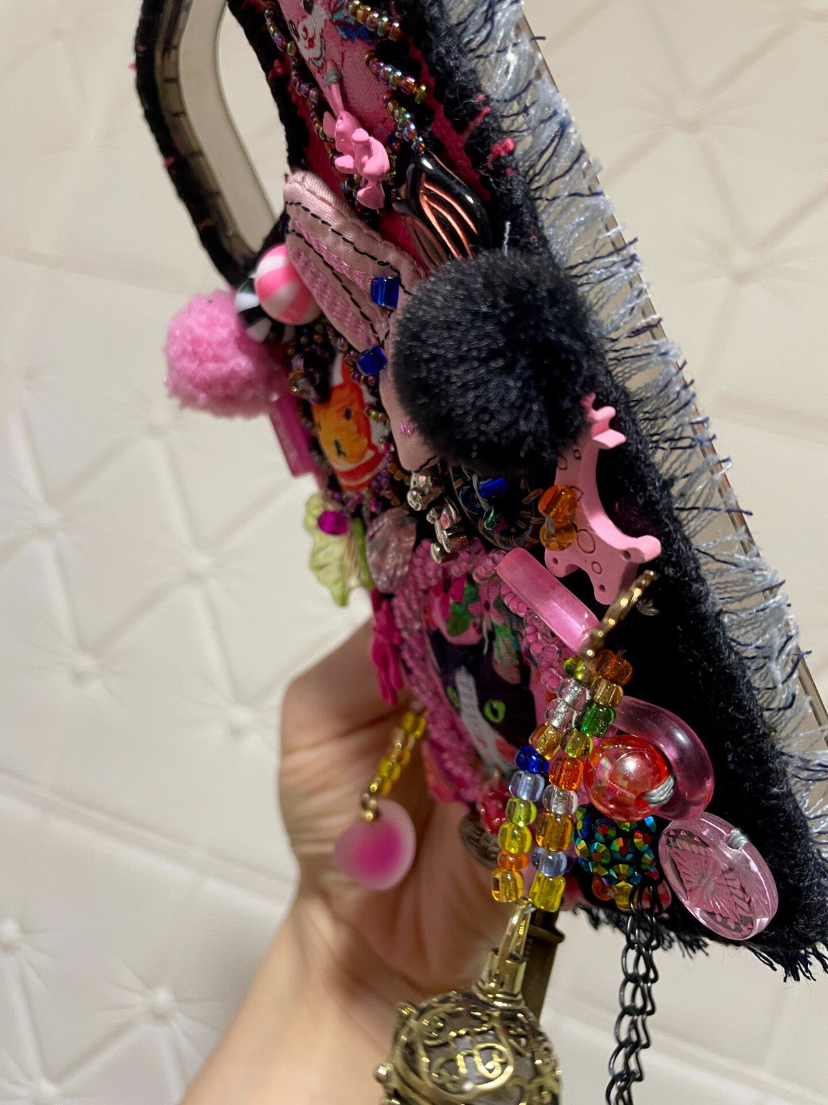 Handcrafted Beaded Fabric Phone Case