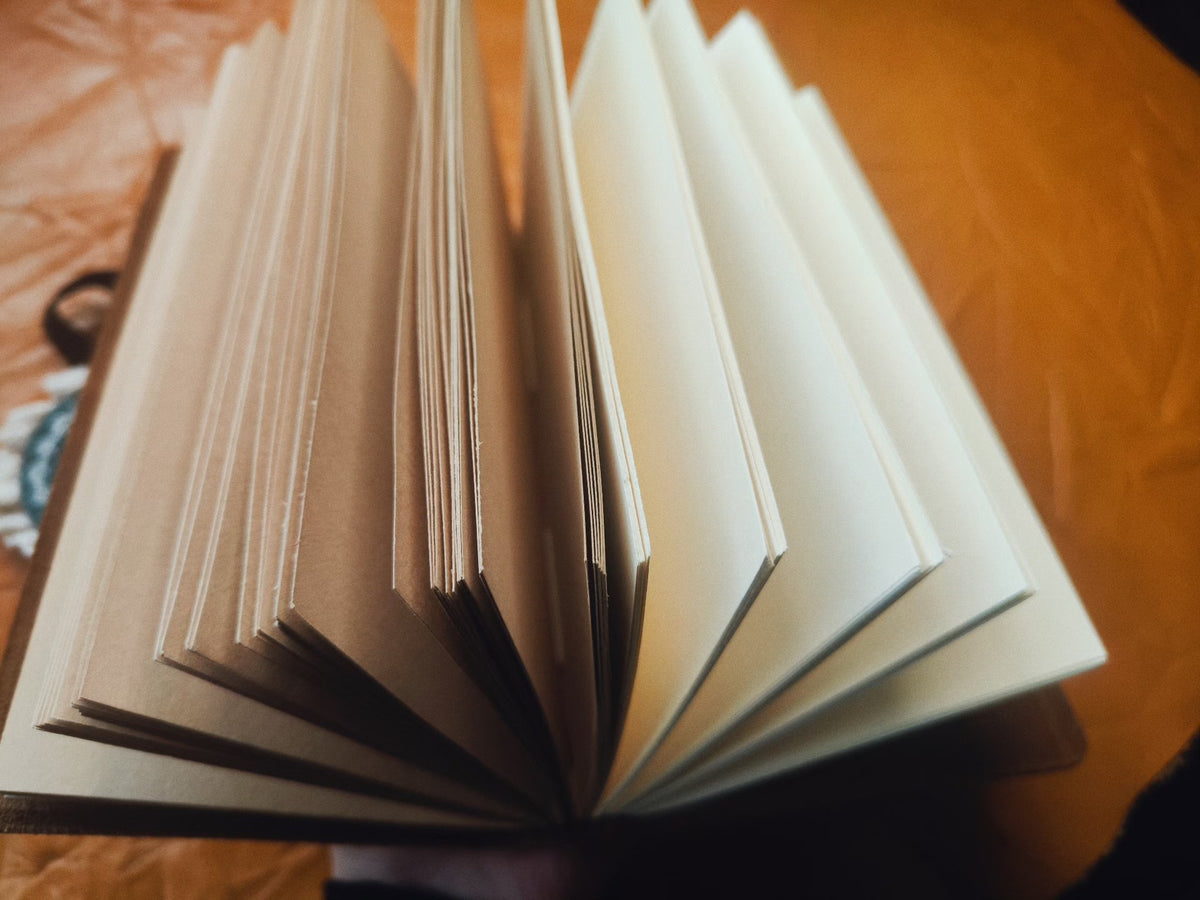 Handcrafted Leather Notebook with Oil Painting Stamps