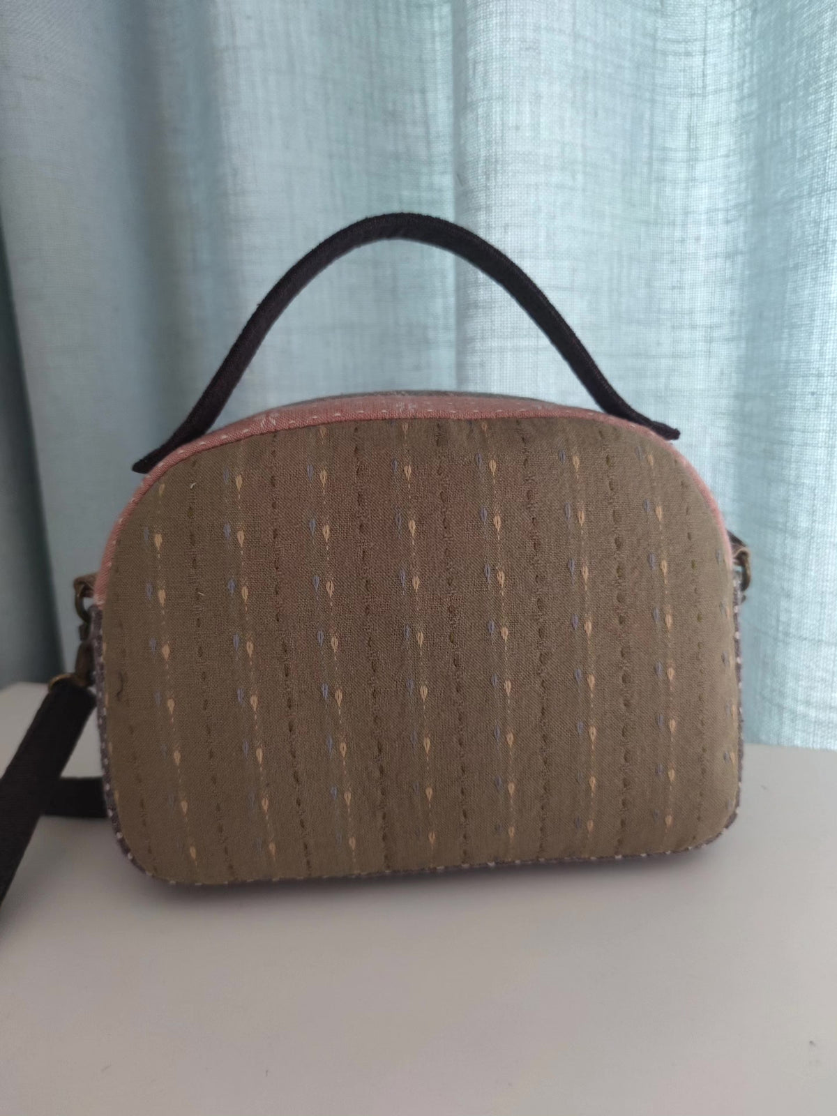 Handmade Patchwork Crossbody Bag with Top Handle