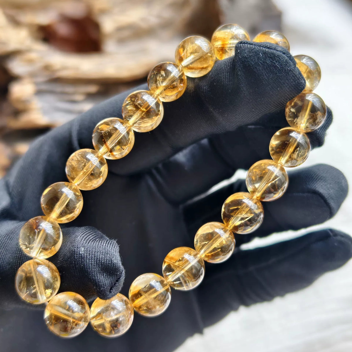 Natürliches Citrin-Perlenarmband 10,3mm