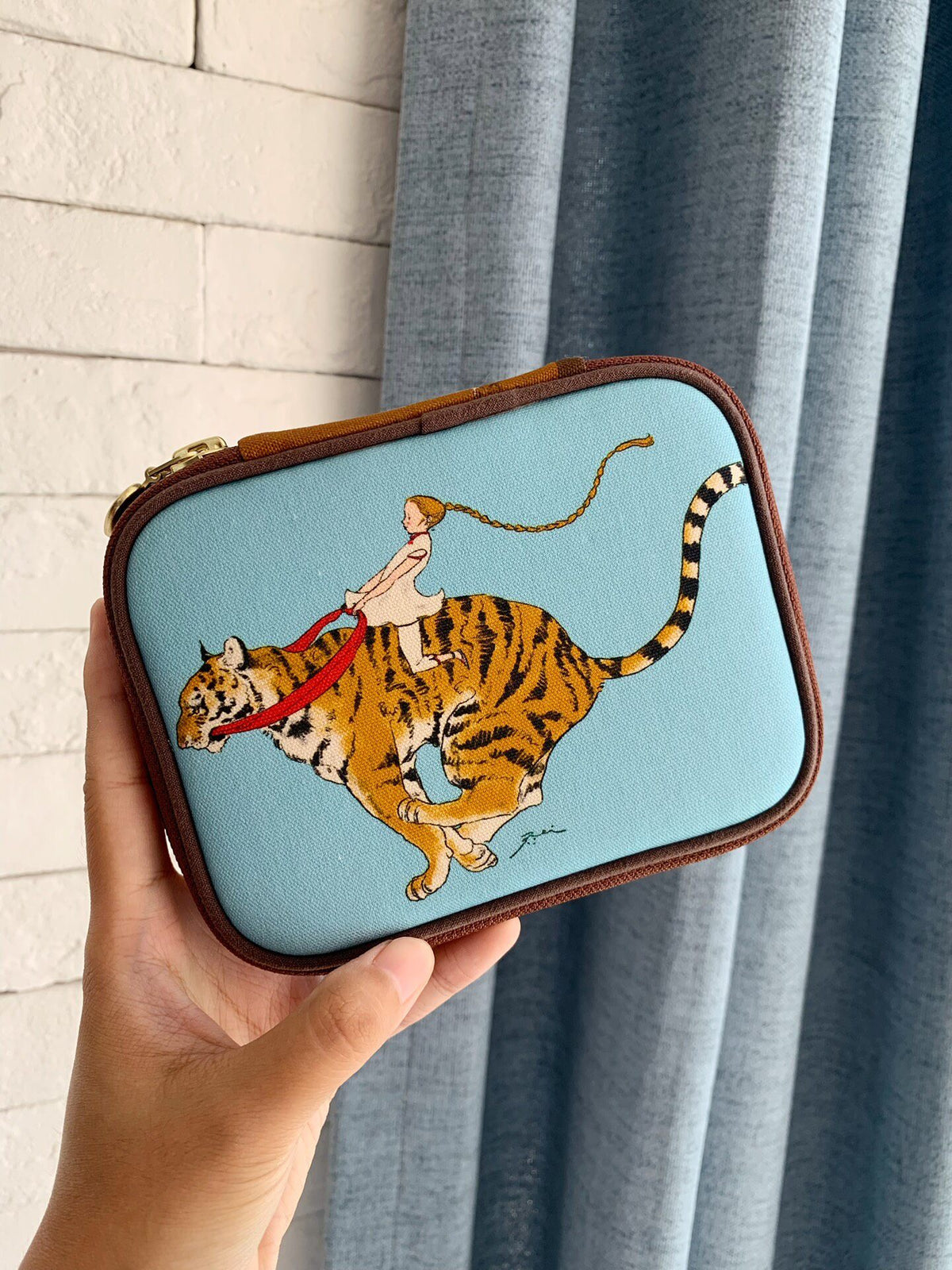 Zippered Stationery Case with Storybook Illustration