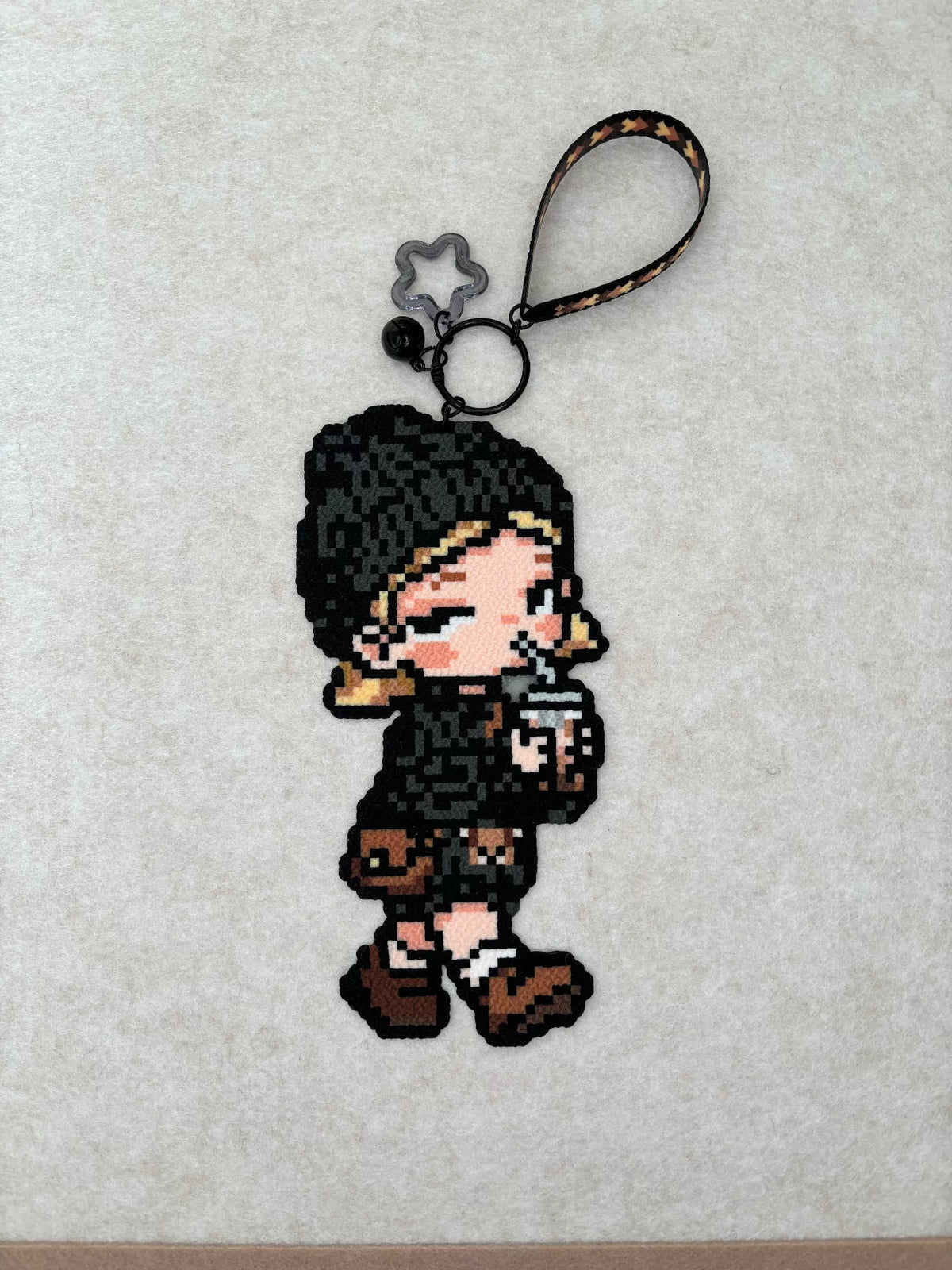 Pixel Art Handmade Fabric Pendant Keyring