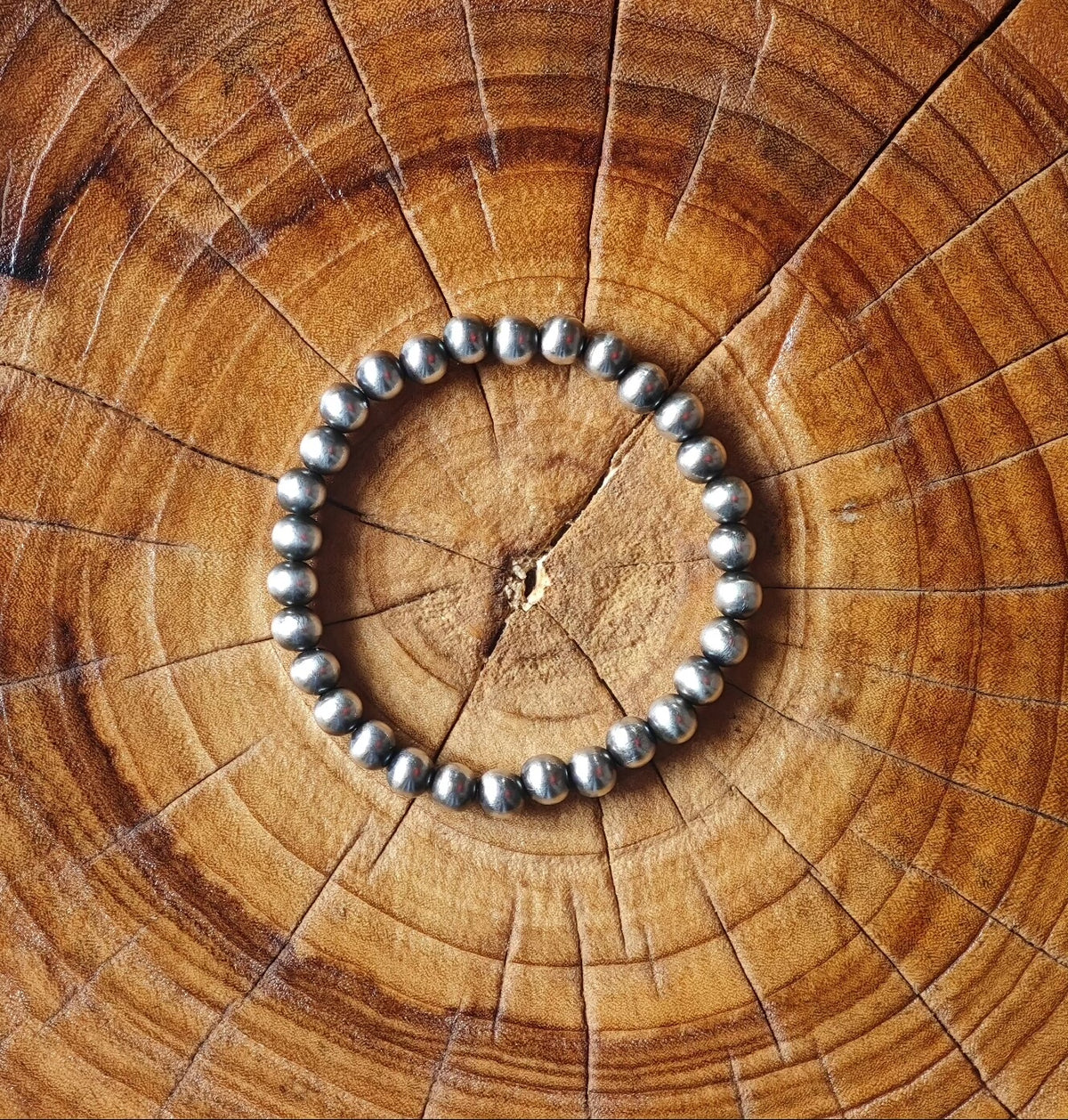 Oxidized 925 Sterling Silver Beaded Bracelet