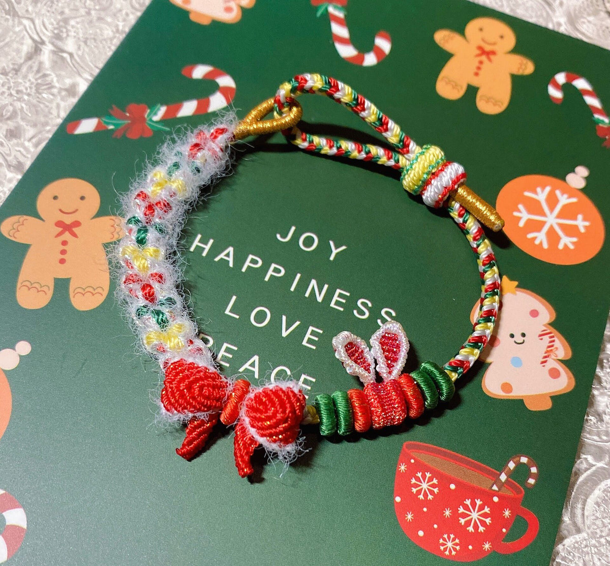 Christmas Bow Woven Bracelet