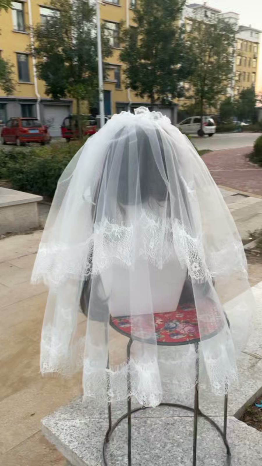 Adorno de Noiva Lolita em Renda e Tule Branco