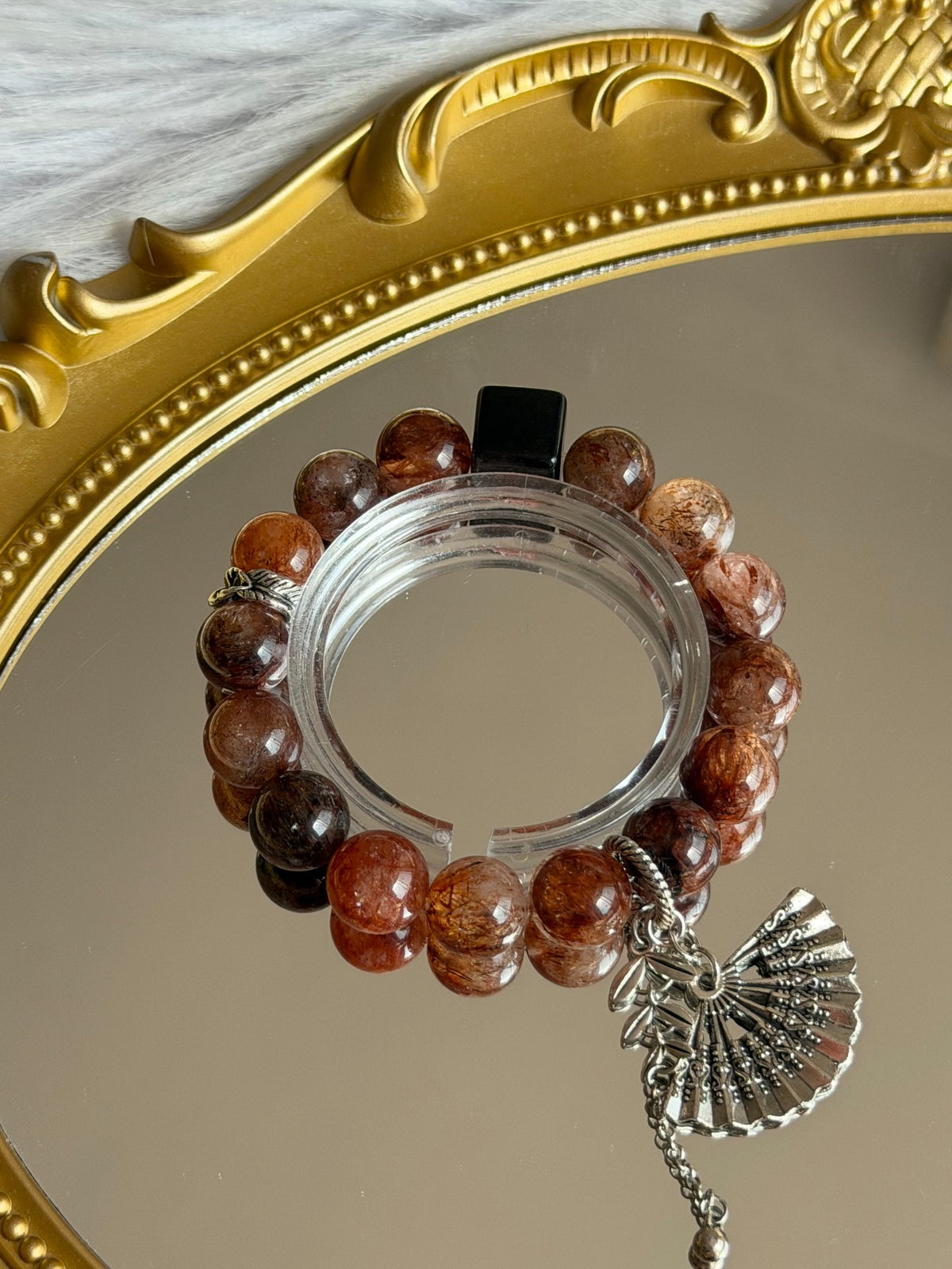 Natürliches Super Seven Kristall Perlenarmband 12mm