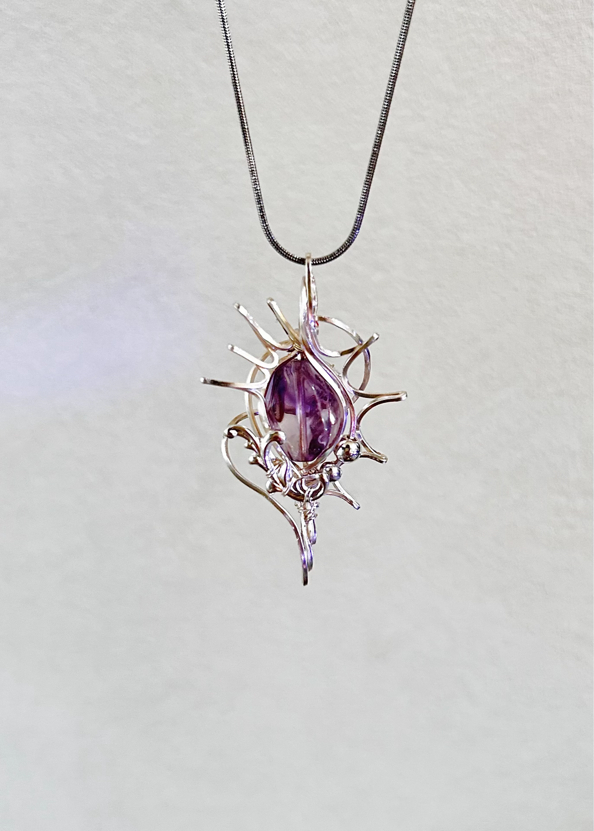 Amethyst Wire Wrapped Necklace