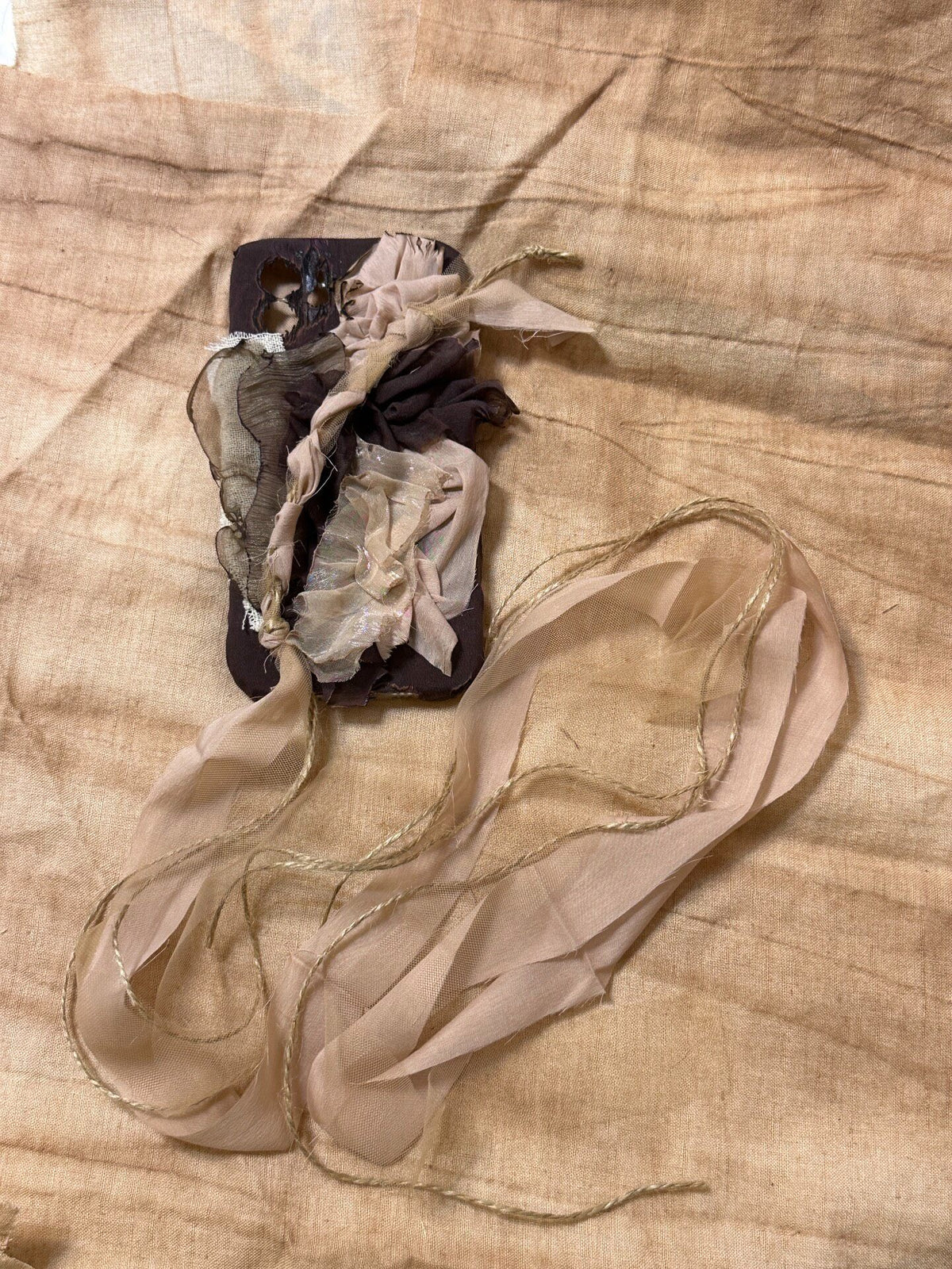Fabric Phone Case with Withered Rose Ribbons