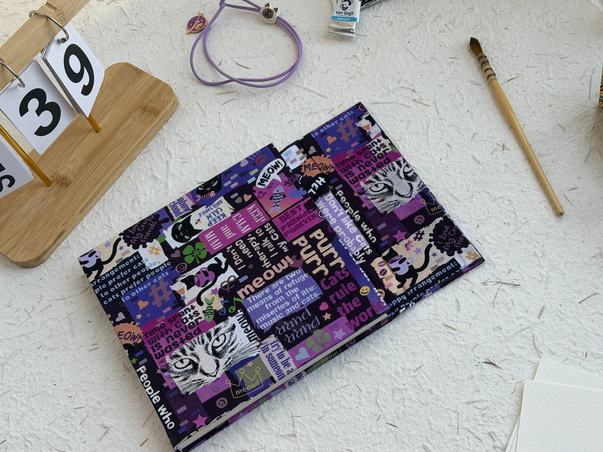 Handmade Cat Cover Watercolor Sketchbook 300gsm