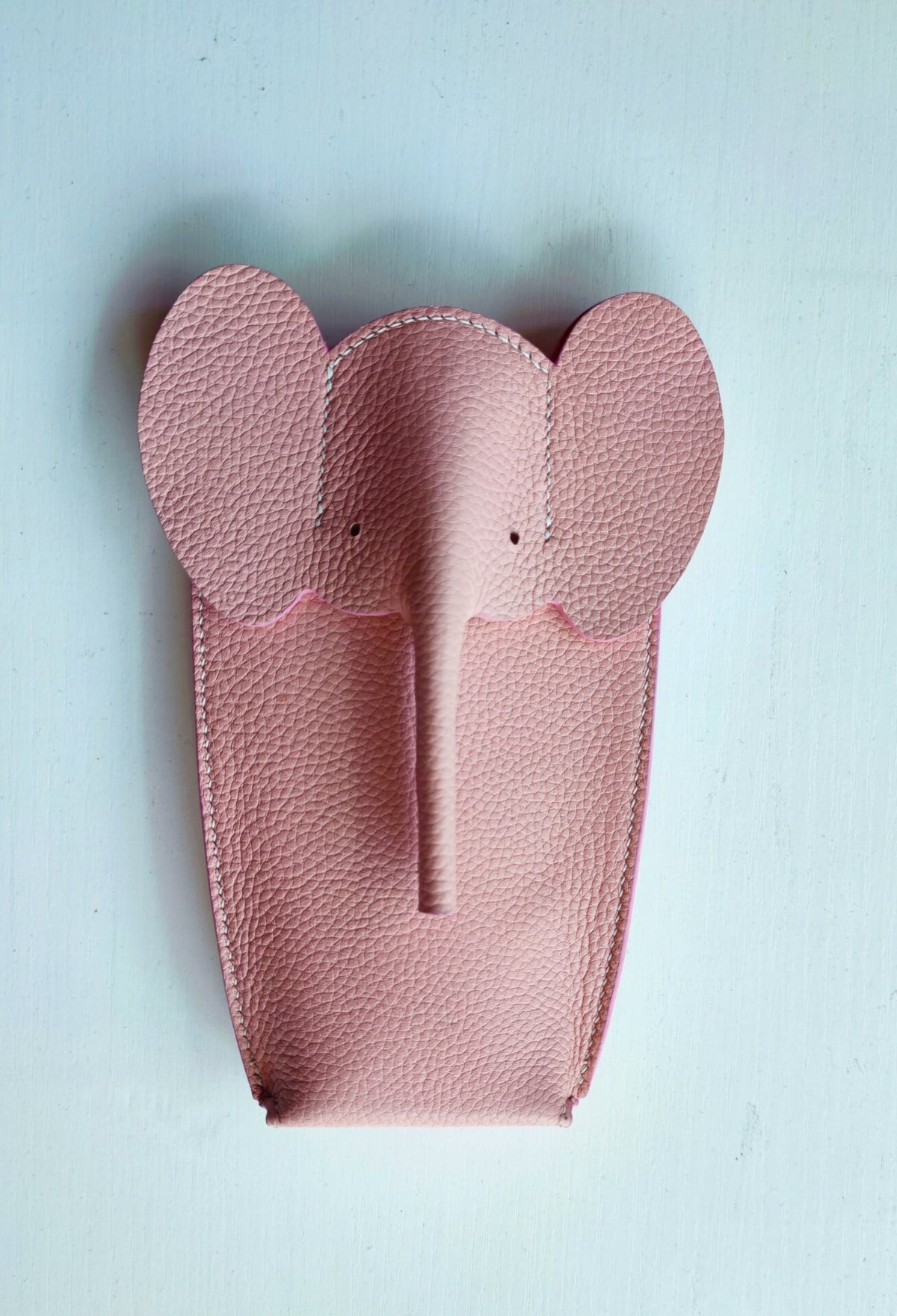 Handmade Elephant Phone Bag Togo Leather