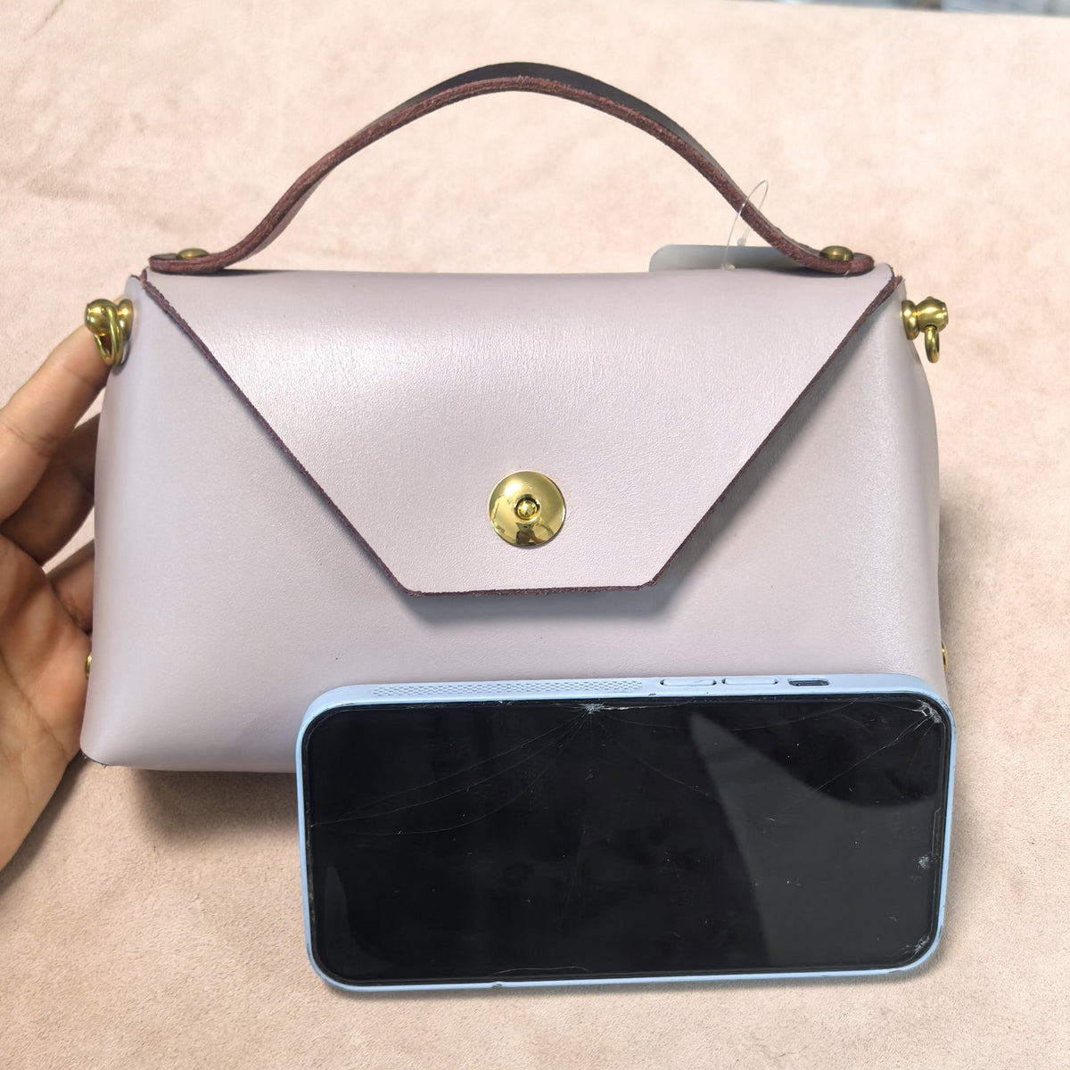 Vegetable Tanned Leather Phone Bag