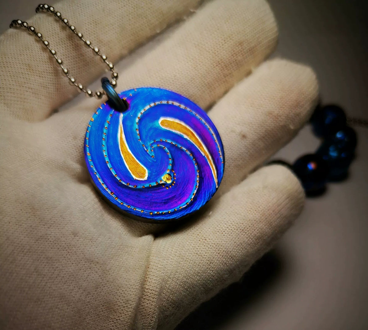 Pure Titanium Double Sided Round Pendant