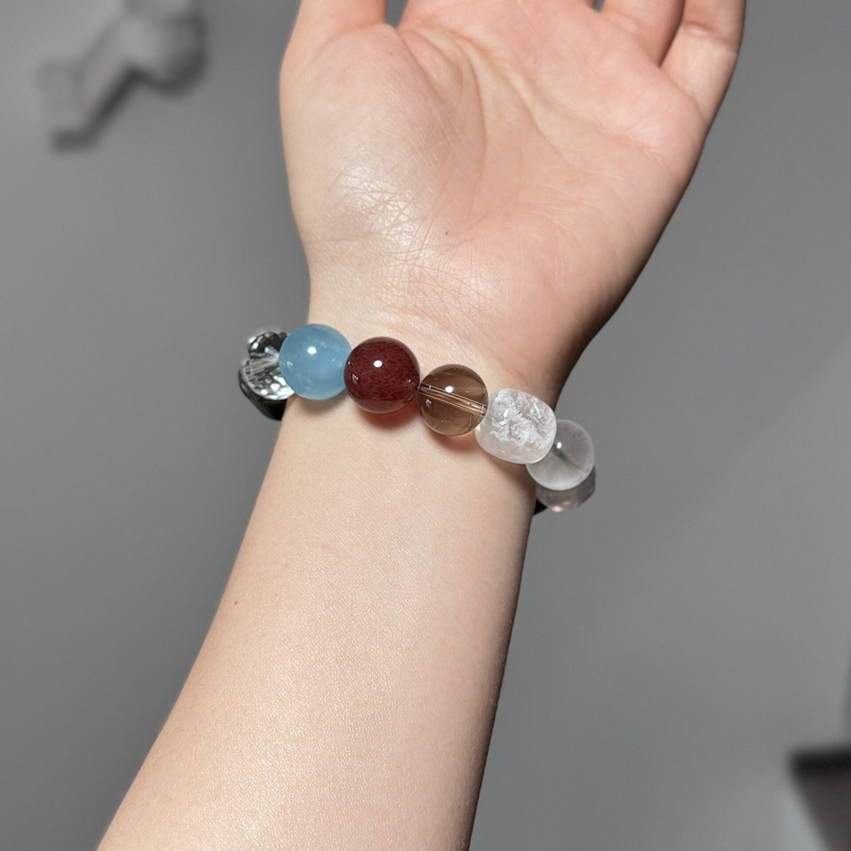 Green Phantom Aquamarine Multi Stone Crystal Bracelet