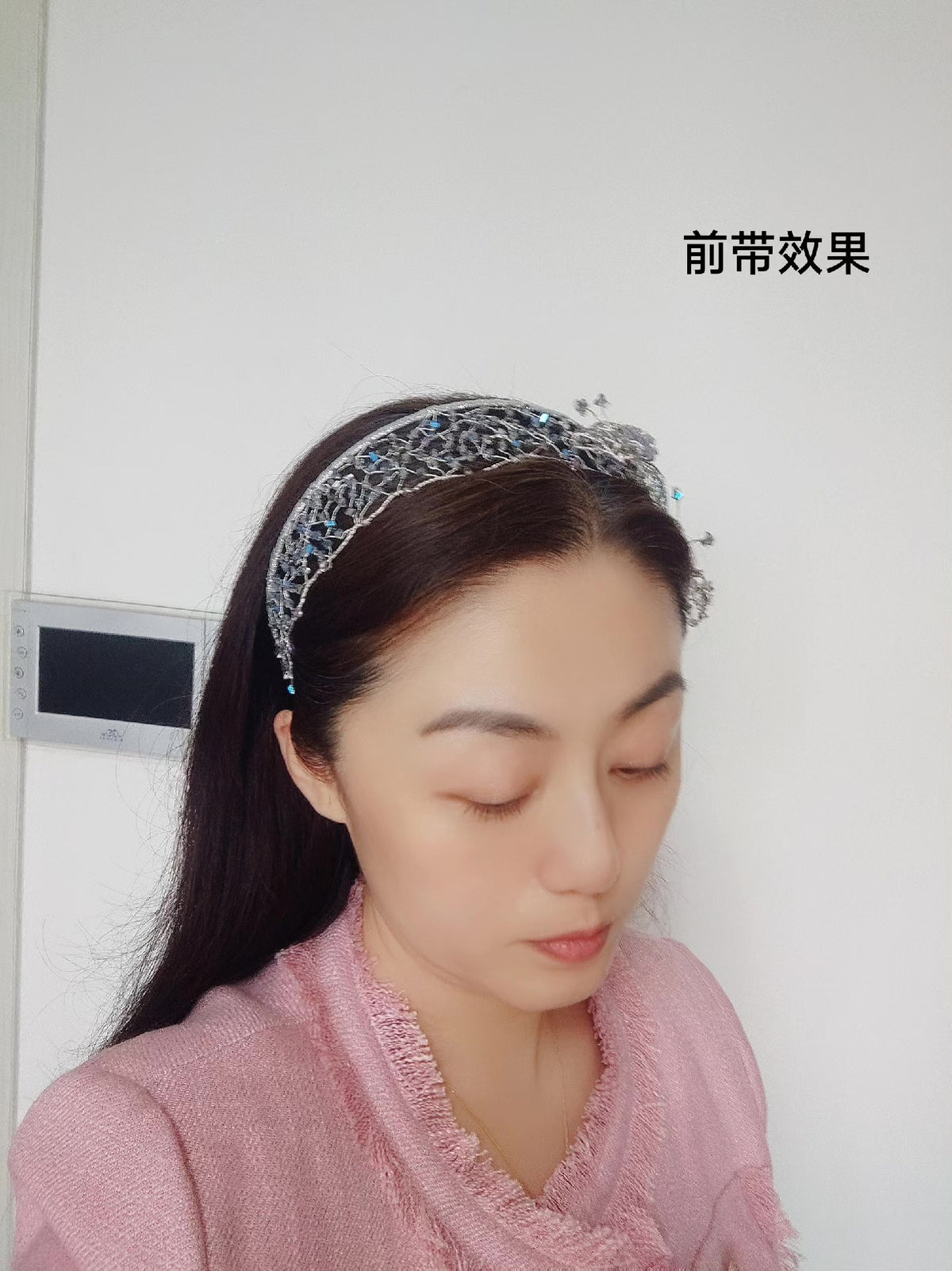Silver Butterfly Openwork Crystal Headband