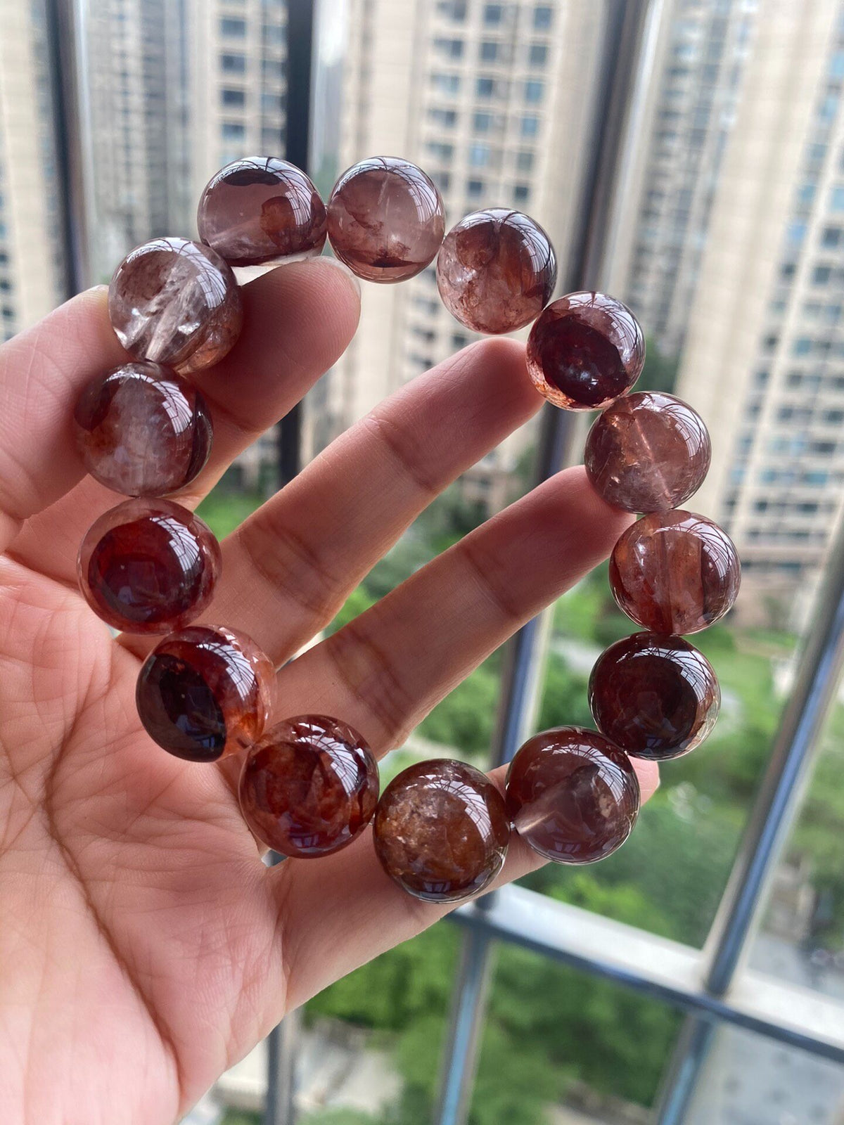 Phantom Quartz Bracelet 15.5mm Beads