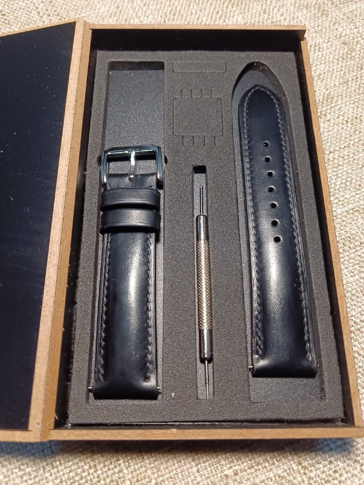 Black Leather Watch Strap 20mm 18mm