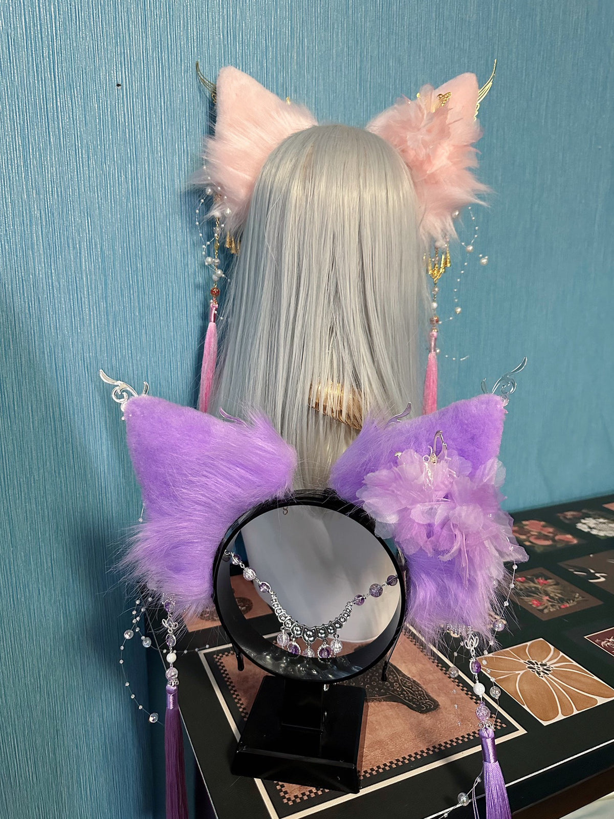 Fantasy Fox Ear Headband with Filigree Tassels