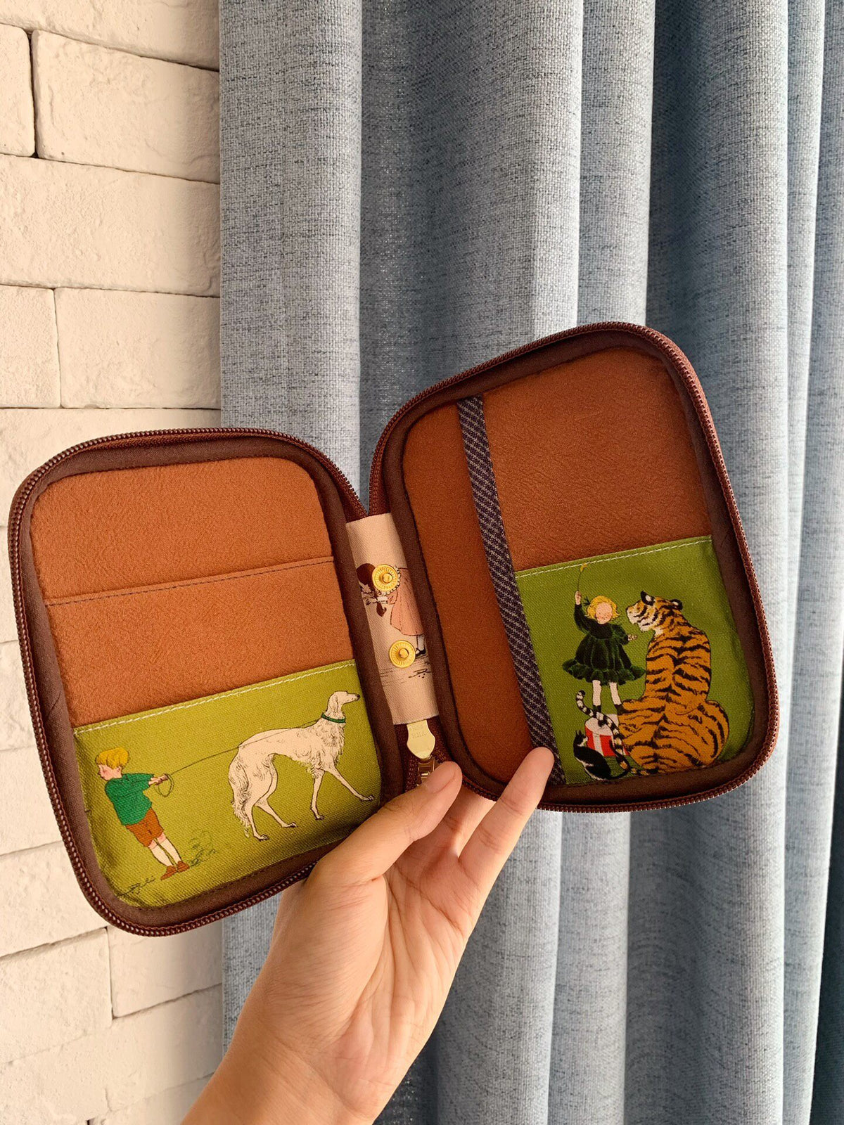 Zippered Stationery Case with Storybook Illustration