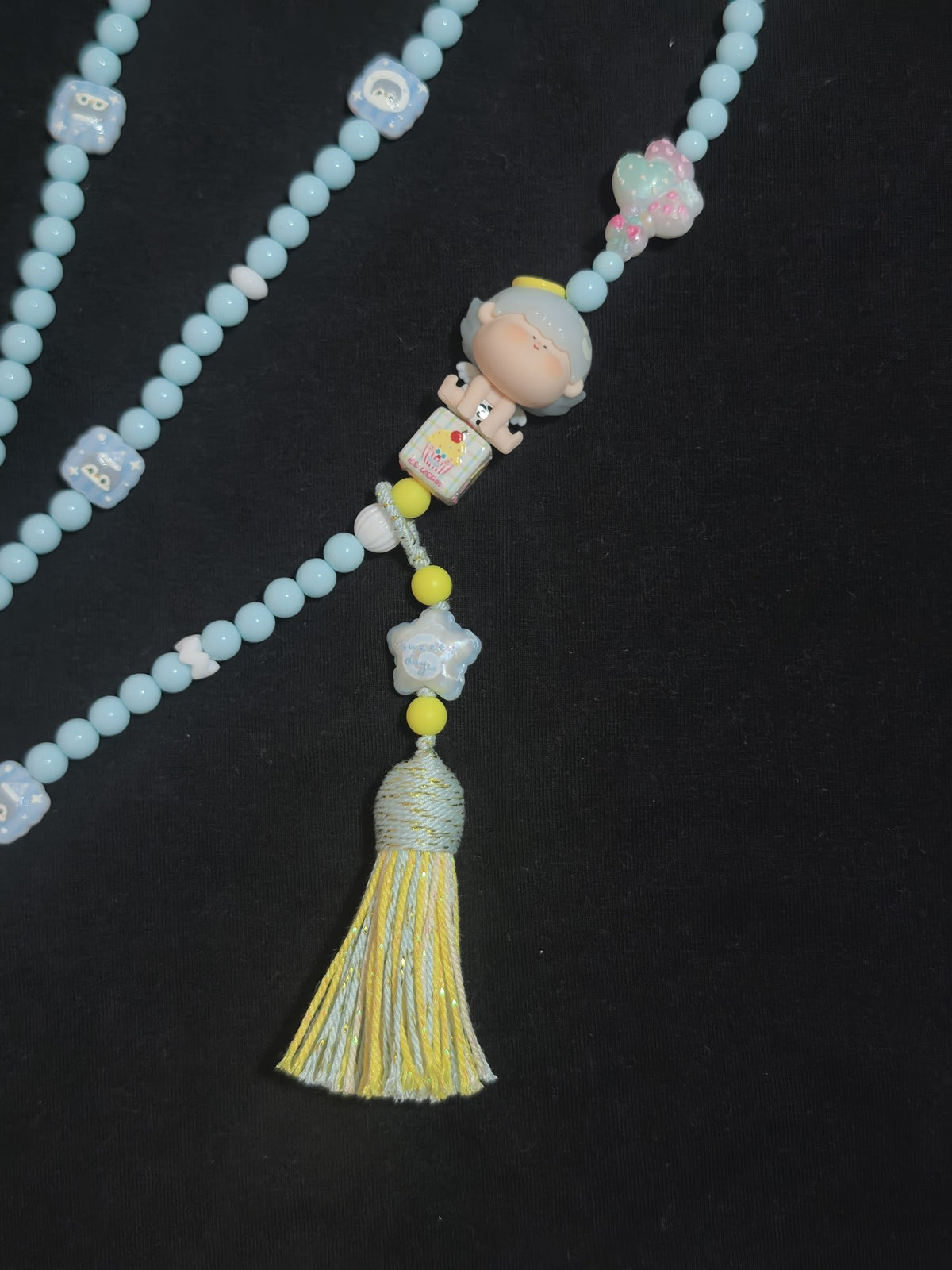 Angel Figurine Beaded Phone Strap Bag Charm