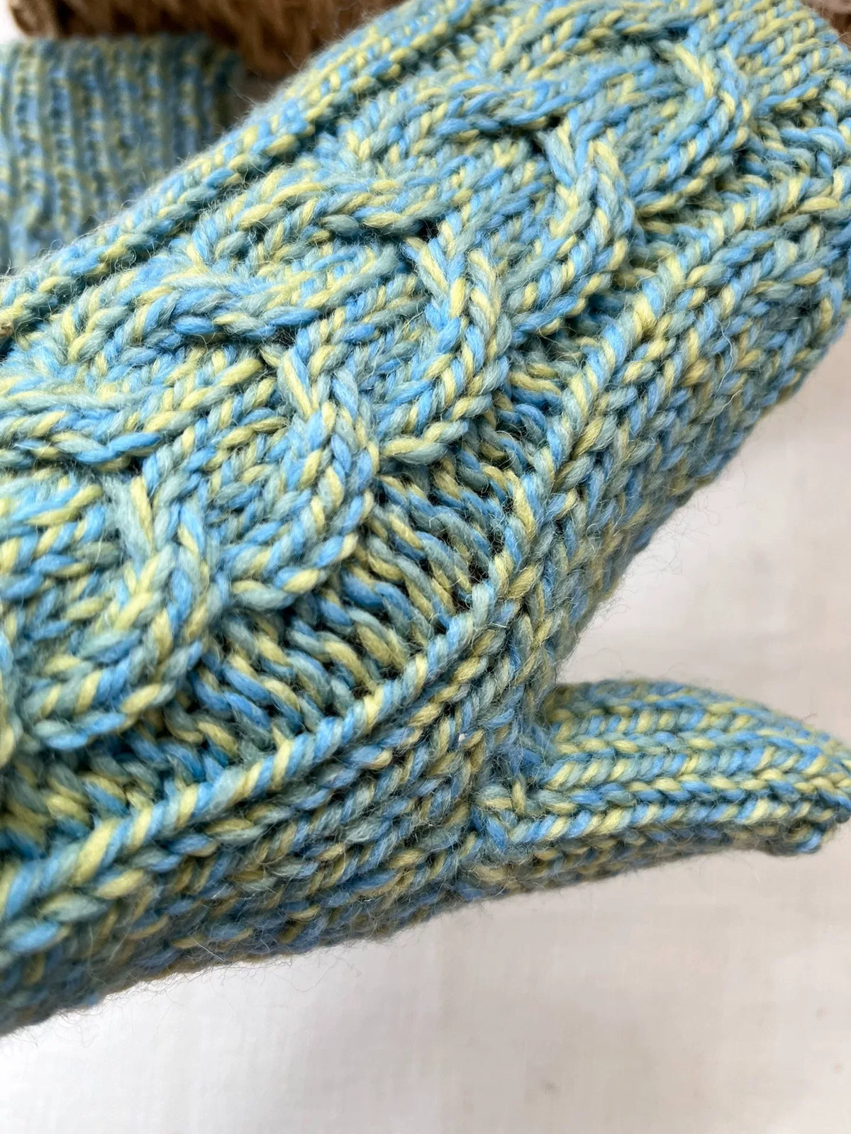 Guantes de trenza de lana pura tejidos a mano