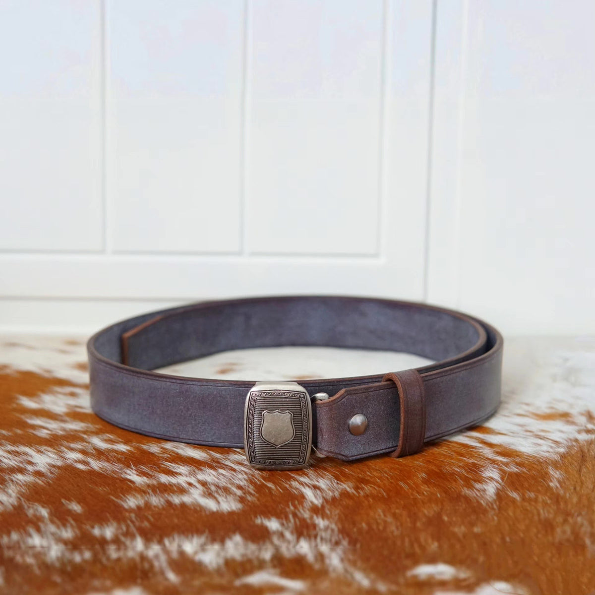American Vintage Hinge Buckle Leather Belt