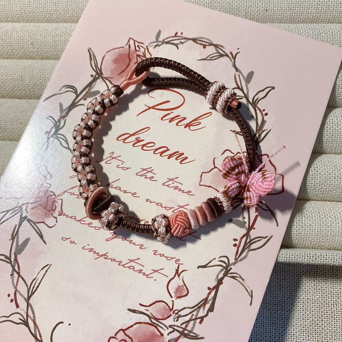 Handcrafted Macrame Bracelet with Butterfly Charm