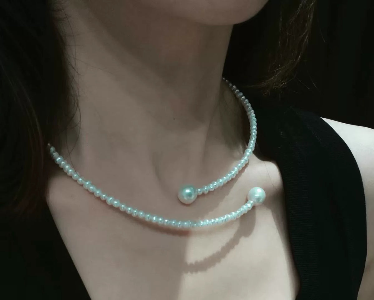 Perlen-Choker mit offener Front