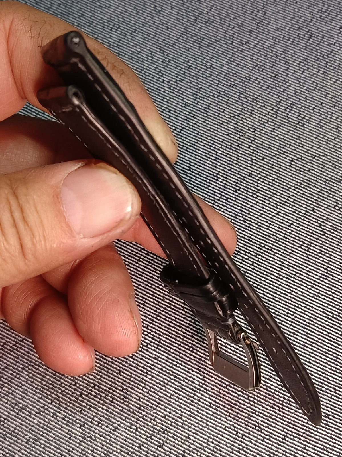 Handmade Black Crocodile Leather Watch Strap