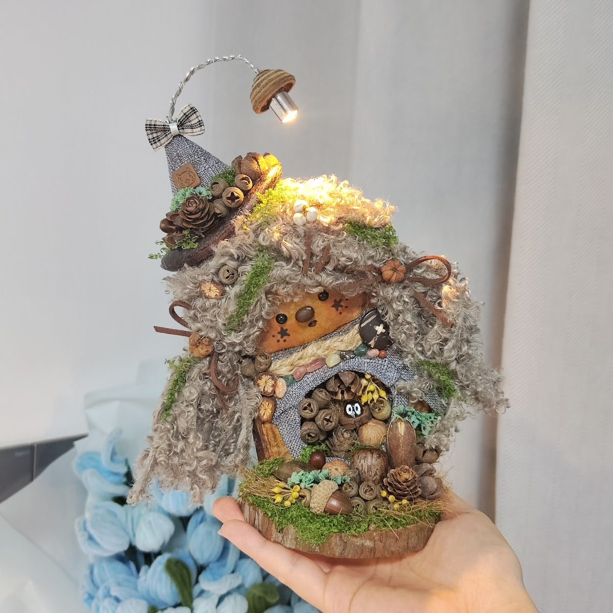 Seed Pod Girl Figurine Set with LED Light