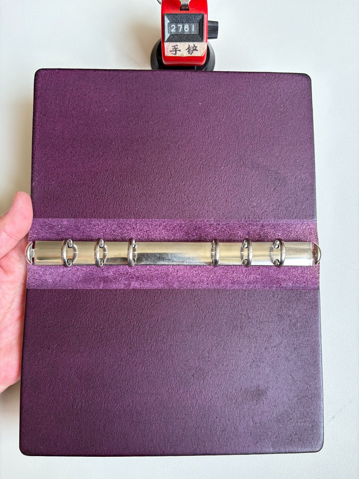 Handmade Buttero Leather Purple A6 Ring Binder