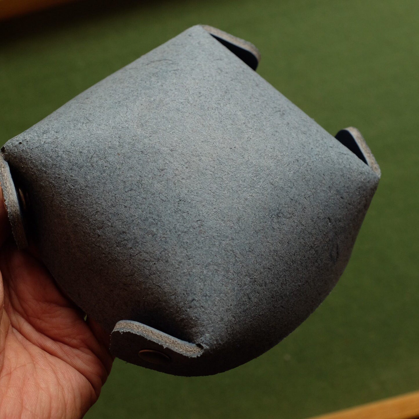 Thick Leather Pouch with Four-Snap Closure