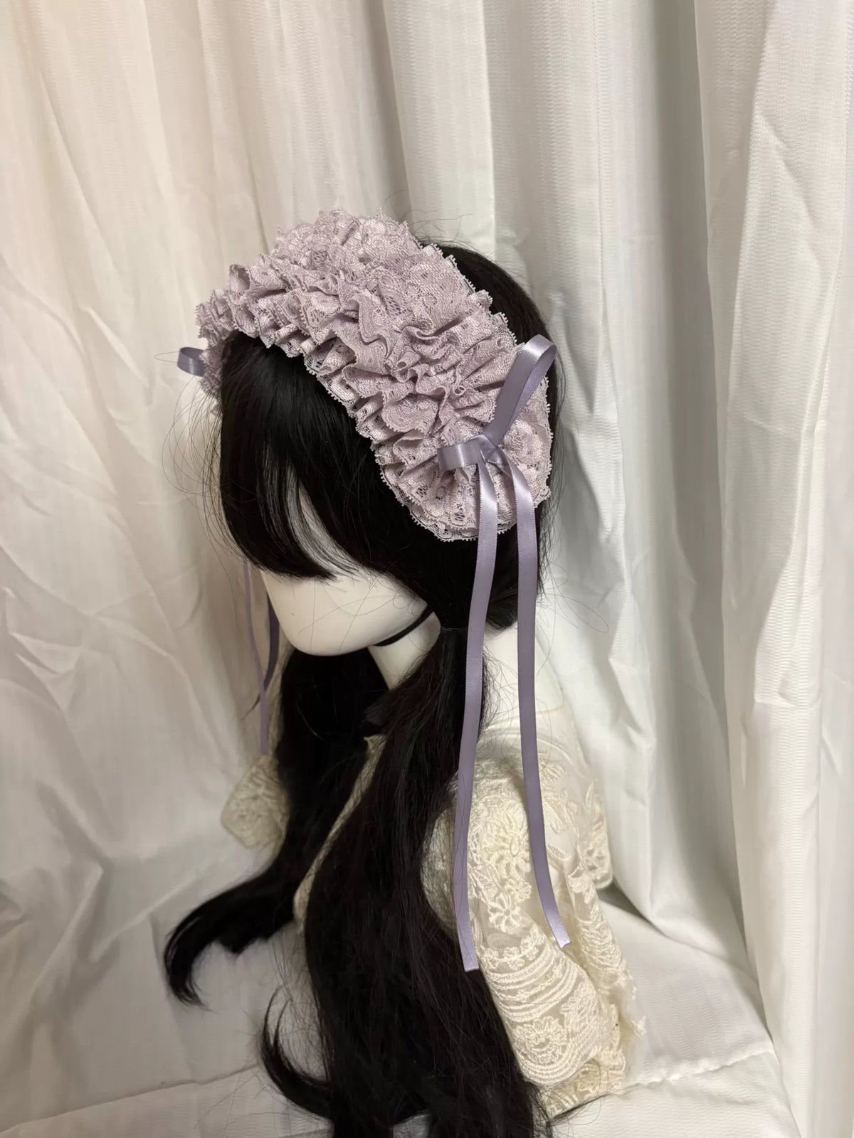 Light Purple Lace Ruffle Headband