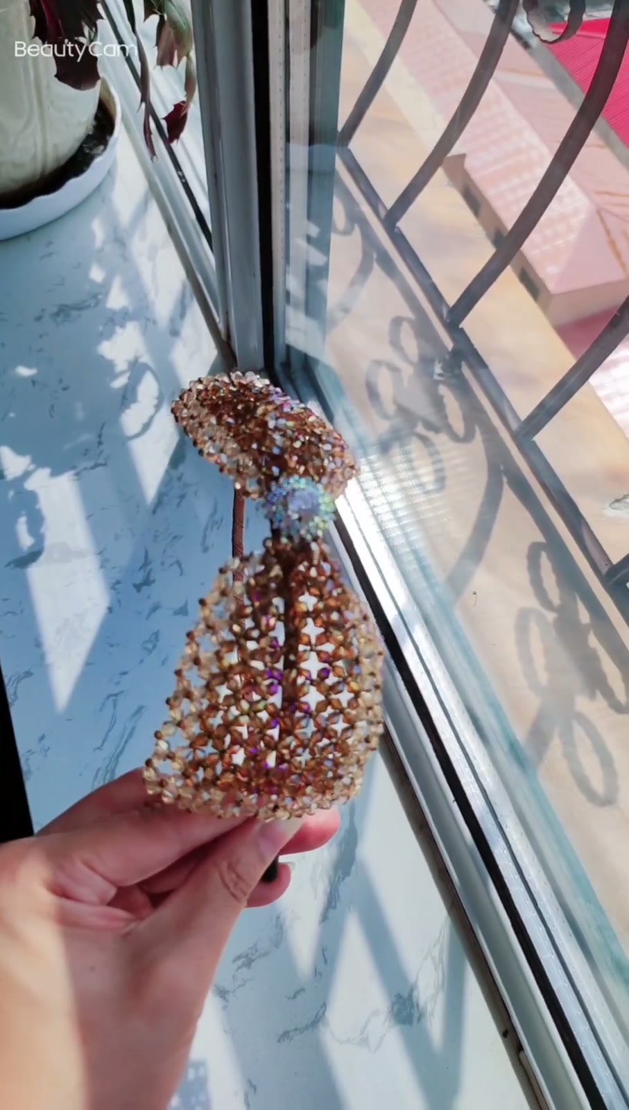 Crystal Beaded Butterfly Bow Headband