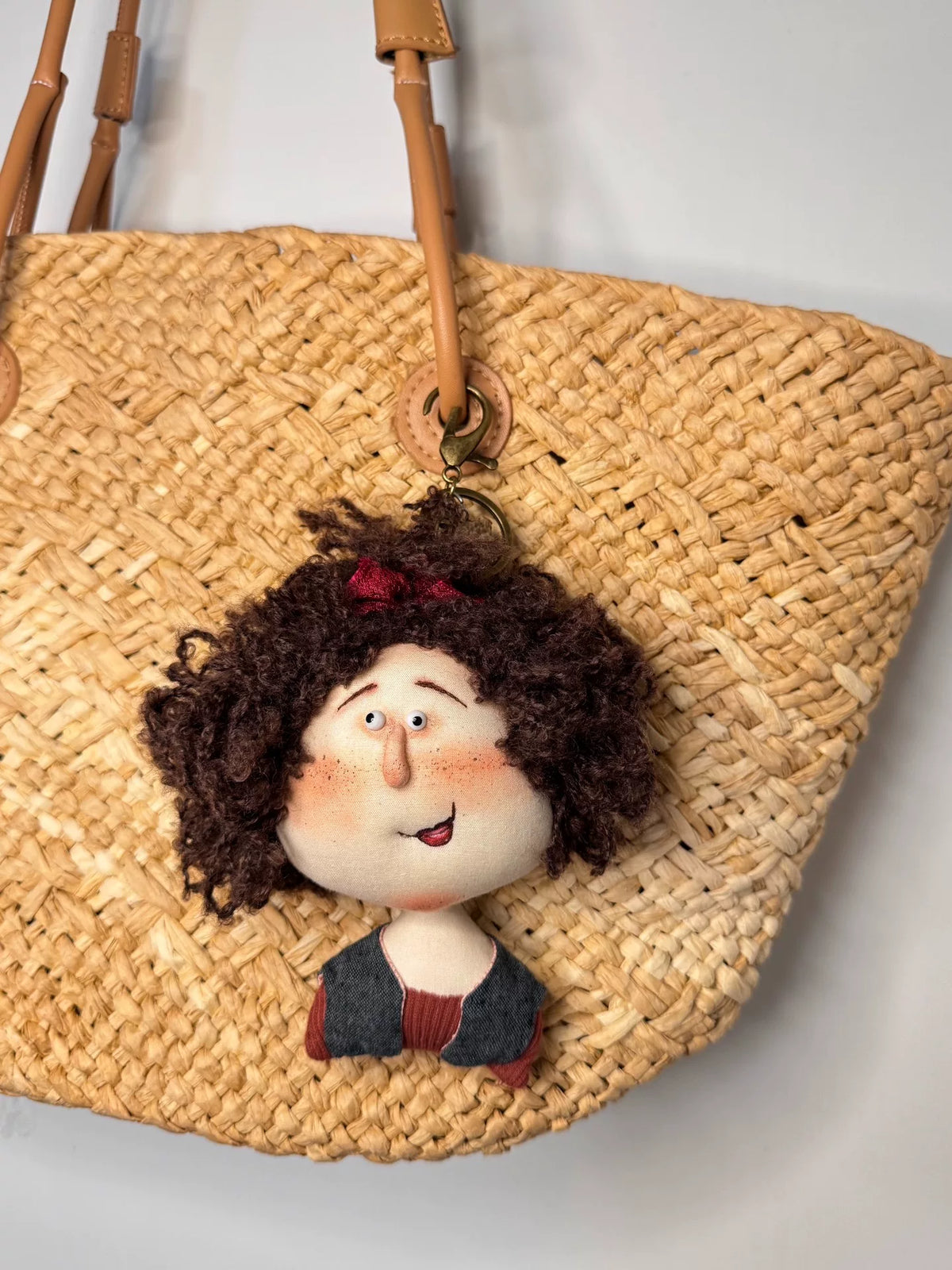 Handmade Cotton Fabric Doll Keychain Bag Charm