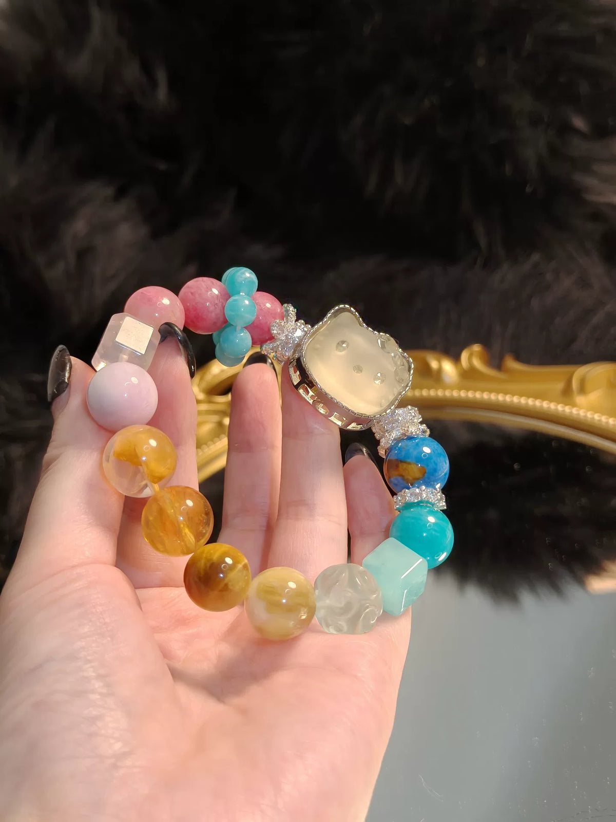 Bracciale con perline in cristallo Hello Kitty