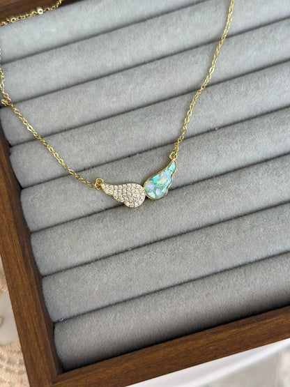 Angel Wings Shell Inlay Necklace