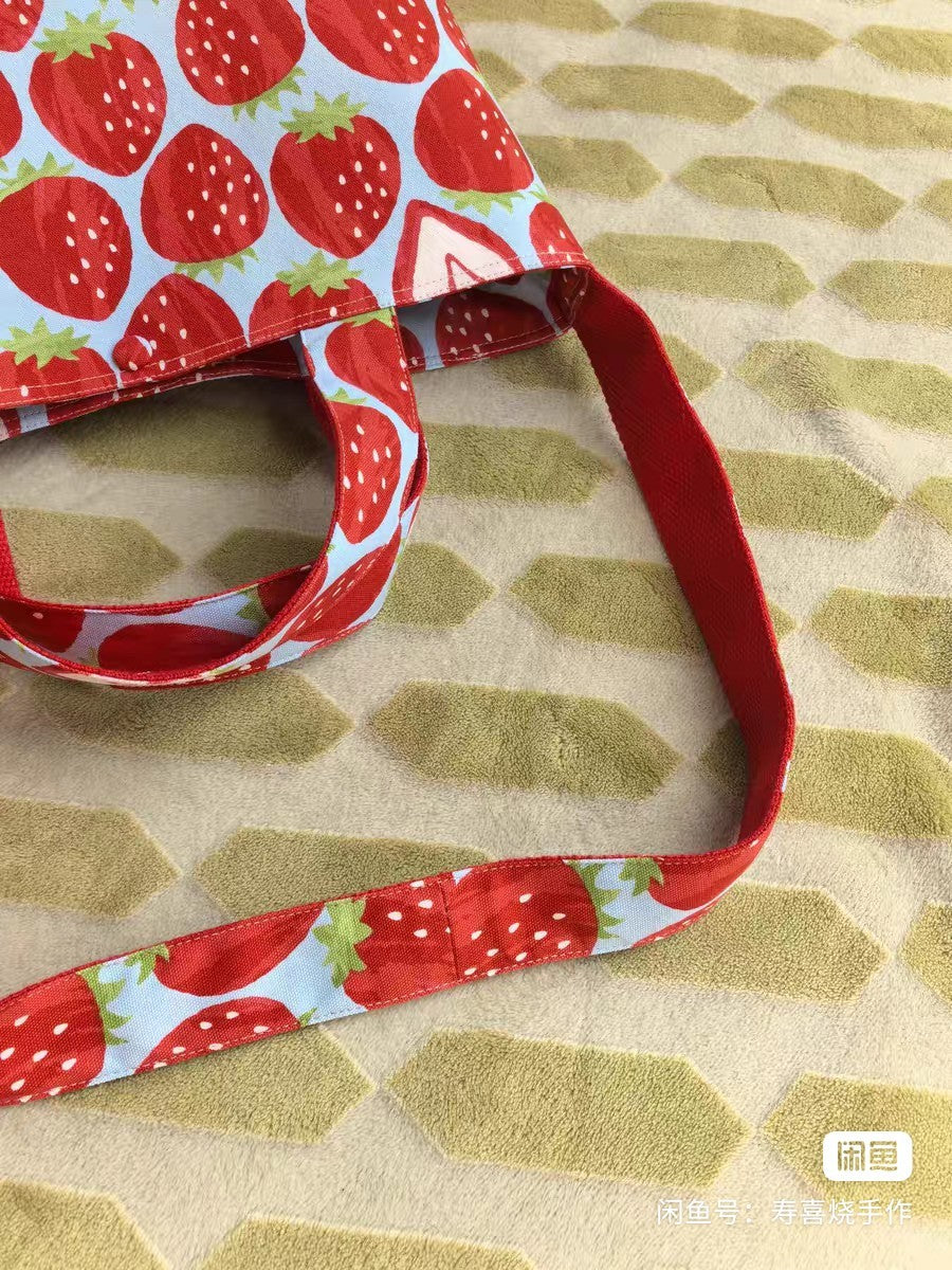 Strawberry Tote Bag with Coin Pouch