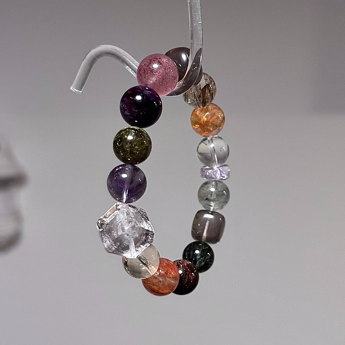 Natural Multi-Gemstone Bracelet 11-13mm Beads