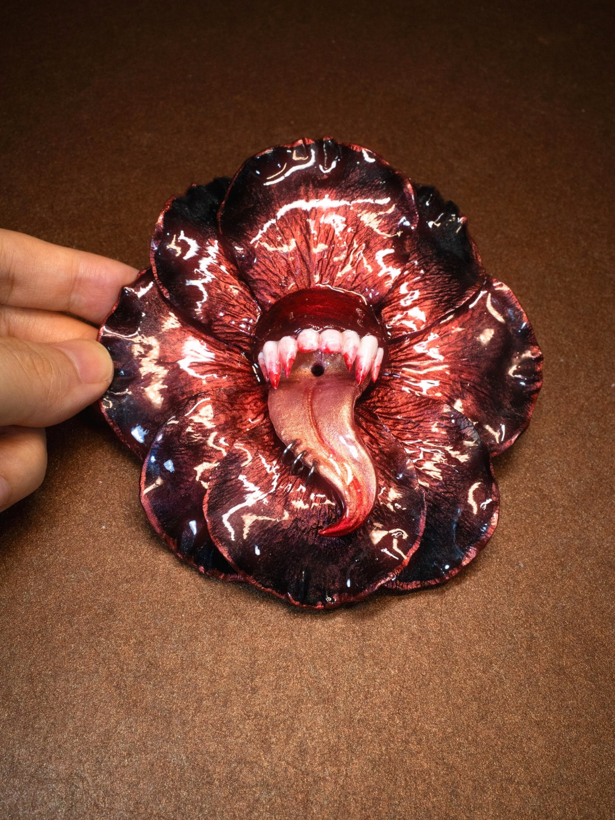 Grotesque Flower Tongue Incense Holder