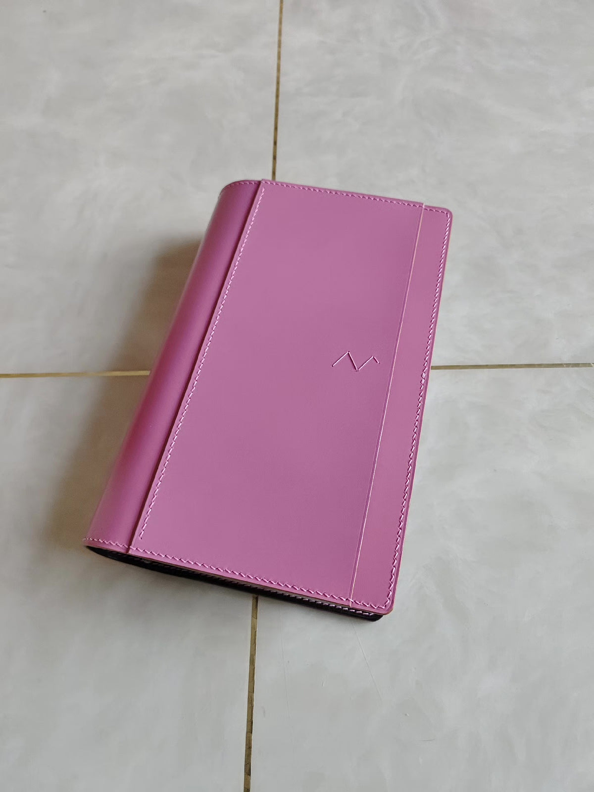 A5 Pink Leather Loose Leaf Notebook